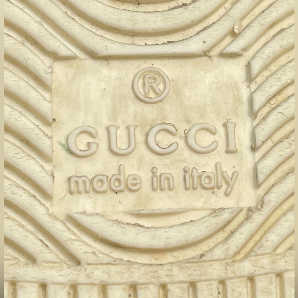 GUCCI Youth sz 14 INCHES 7 ace fur lined White leather snearker made in italy - Picture 15 of 16